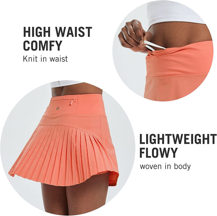 BALEAF Women's Pleated Tennis Skirts High Waisted Lightweight Athletic Golf Skorts Skirts with Shorts Pockets