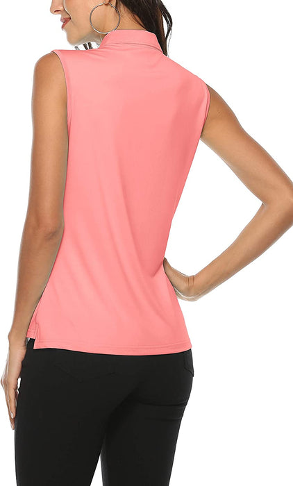 AjezMax Women's Golf Sleeveless Polo Quick-Drying Sports Shirts