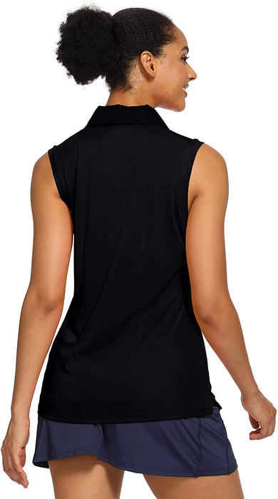 CQC Women's Golf Tennis Sleeveless Polo Shirts