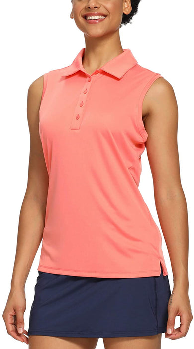 CQC Women's Golf Tennis Sleeveless Polo Shirts