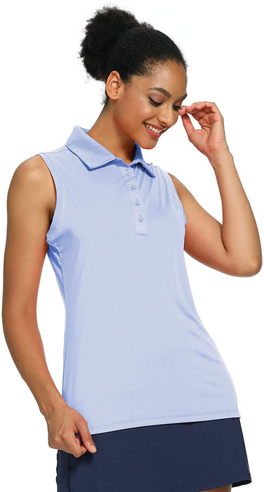 CQC Women's Golf Tennis Sleeveless Polo Shirts