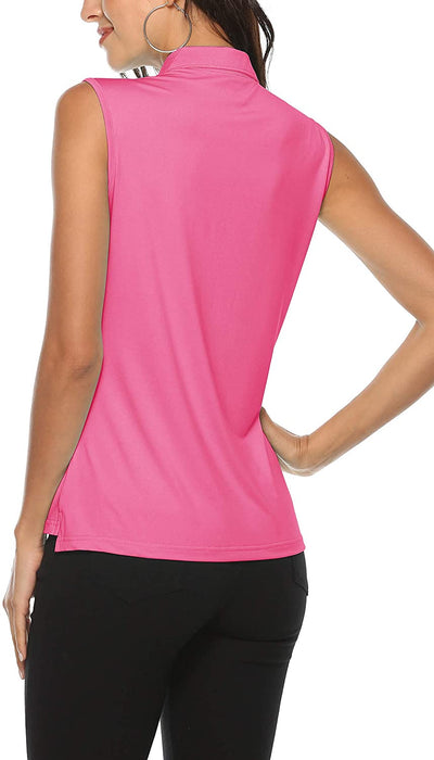 AjezMax Women's Golf Sleeveless Polo Quick-Drying Sports Shirts