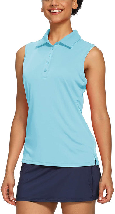 CQC Women's Golf Tennis Sleeveless Polo Shirts