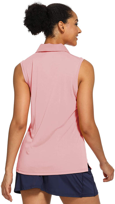 CQC Women's Golf Tennis Sleeveless Polo Shirts