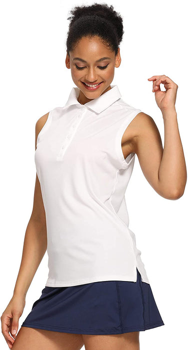 CQC Women's Golf Tennis Sleeveless Polo Shirts