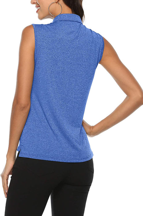 AjezMax Women's Golf Sleeveless Polo Quick-Drying Sports Shirts