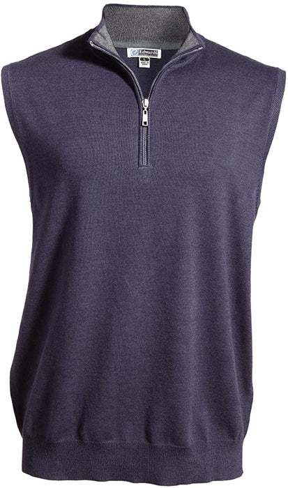 Edwards Garment Men's Lightweight Cotton Comfort Rib Knit Collar Sweaters