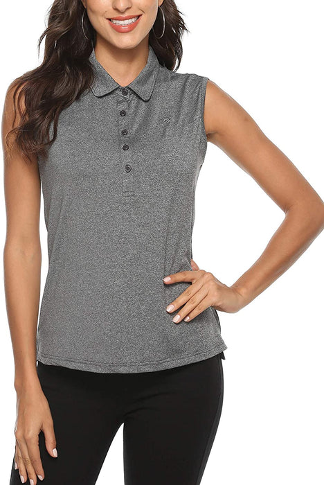 AjezMax Women's Golf Sleeveless Polo Quick-Drying Sports Shirts