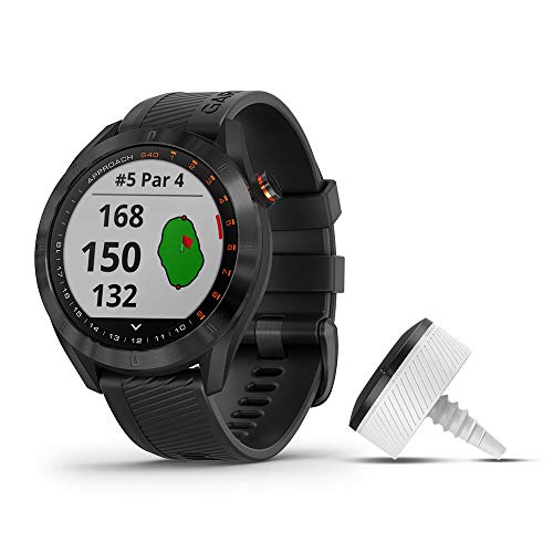 Garmin Approach S40, Stylish GPS Golf Smartwatch, Lightweight with Touchscreen Display, Black
