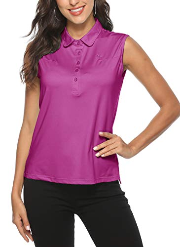 AjezMax Women's Golf Sleeveless Polo Quick-Drying Sports Shirts