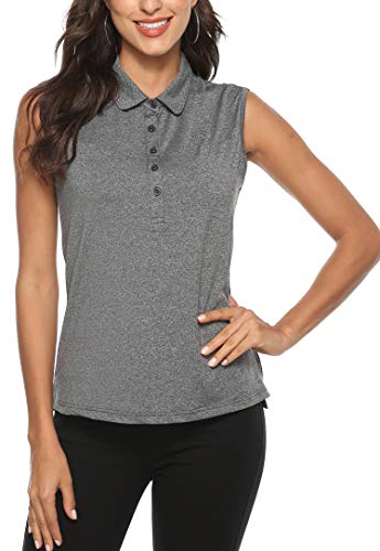 AjezMax Women's Golf Sleeveless Polo Quick-Drying Sports Shirts