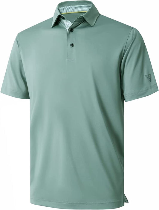 Mens Polo Shirts Short Sleeve Casual Solid Stylish Dry Fit Performance Designed Collared Golf Polo Shirts for Men