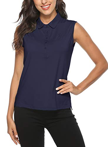 AjezMax Women's Golf Sleeveless Polo Quick-Drying Sports Shirts