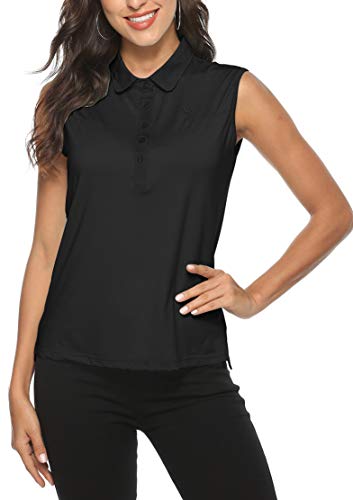 AjezMax Women's Golf Sleeveless Polo Quick-Drying Sports Shirts