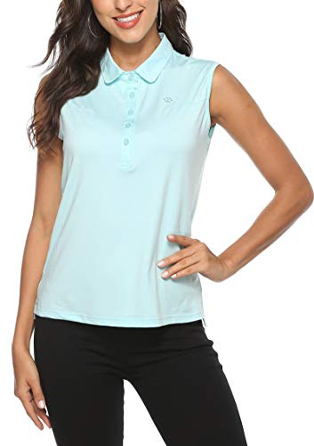 AjezMax Women's Golf Sleeveless Polo Quick-Drying Sports Shirts