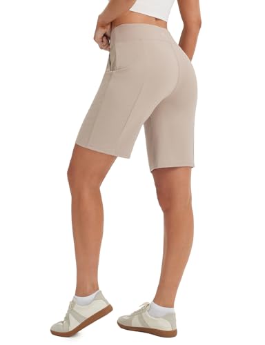 baleaf 9" Women's Bermuda Shorts Knee Length High Waisted Long Shorts with Pockets Golf Walking Athletic Running Casual
