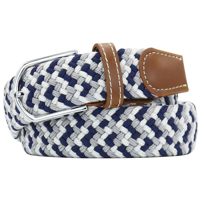 Multicolored Elastic Woven Golf Belts Casual Braided Stretch Belt for Men and Women