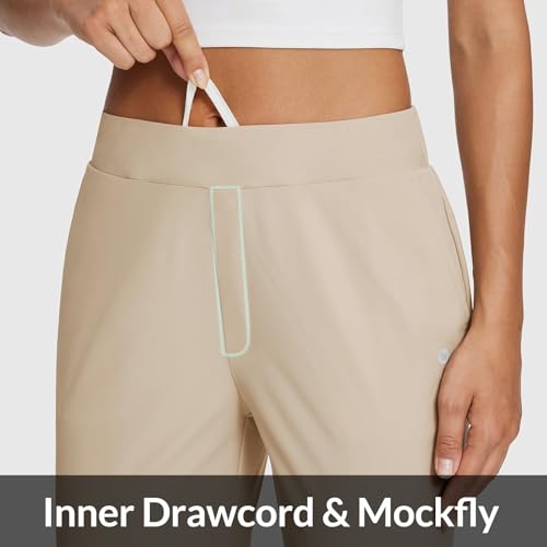 baleaf Womens Travel Pants Lightweight Stretch with Zipper Pockets Petite Ankle Dressy Golf Work Business Casual Slacks