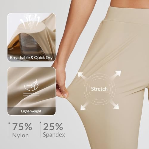 baleaf Womens Travel Pants Lightweight Stretch with Zipper Pockets Petite Ankle Dressy Golf Work Business Casual Slacks