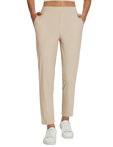 baleaf Womens Travel Pants Lightweight Stretch with Zipper Pockets Petite Ankle Dressy Golf Work Business Casual Slacks
