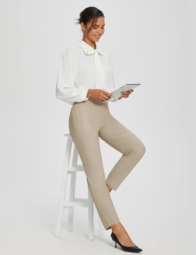 baleaf Womens Travel Pants Lightweight Stretch with Zipper Pockets Petite Ankle Dressy Golf Work Business Casual Slacks