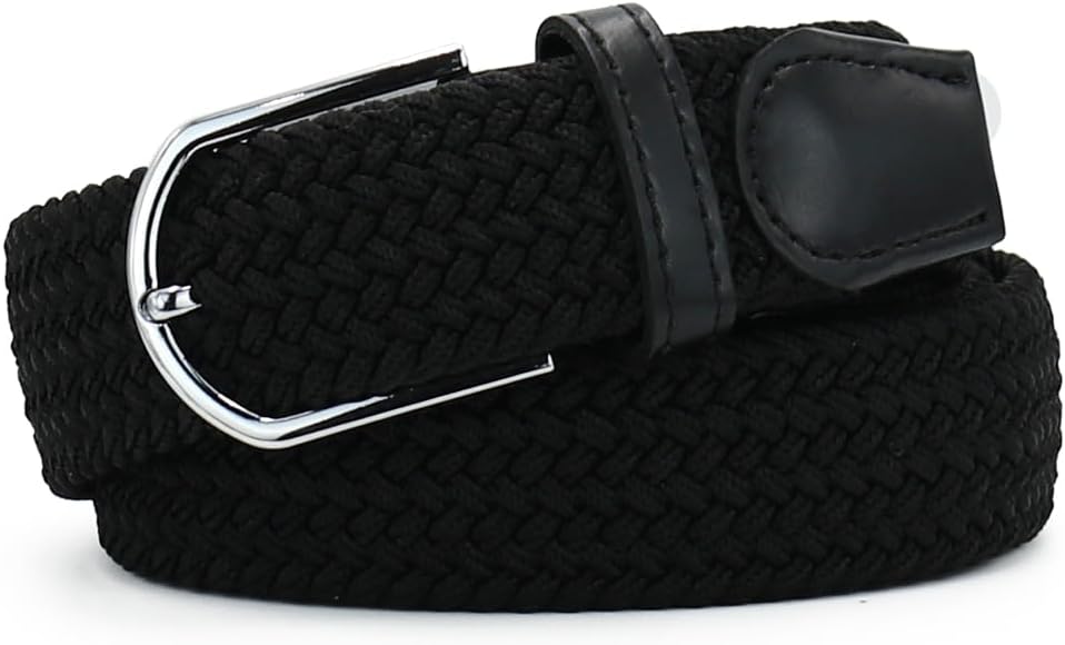 Multicolored Elastic Woven Golf Belts Casual Braided Stretch Belt for Men and Women
