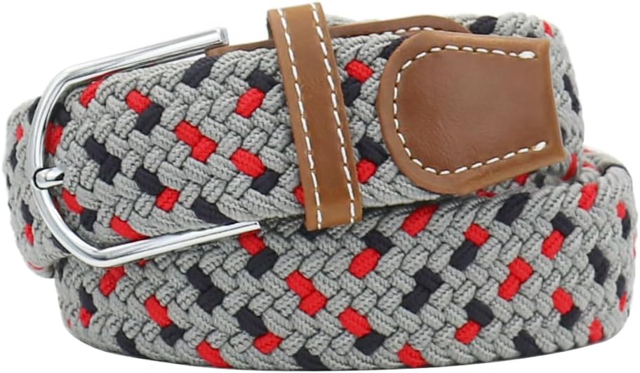 Multicolored Elastic Woven Golf Belts Casual Braided Stretch Belt for Men and Women