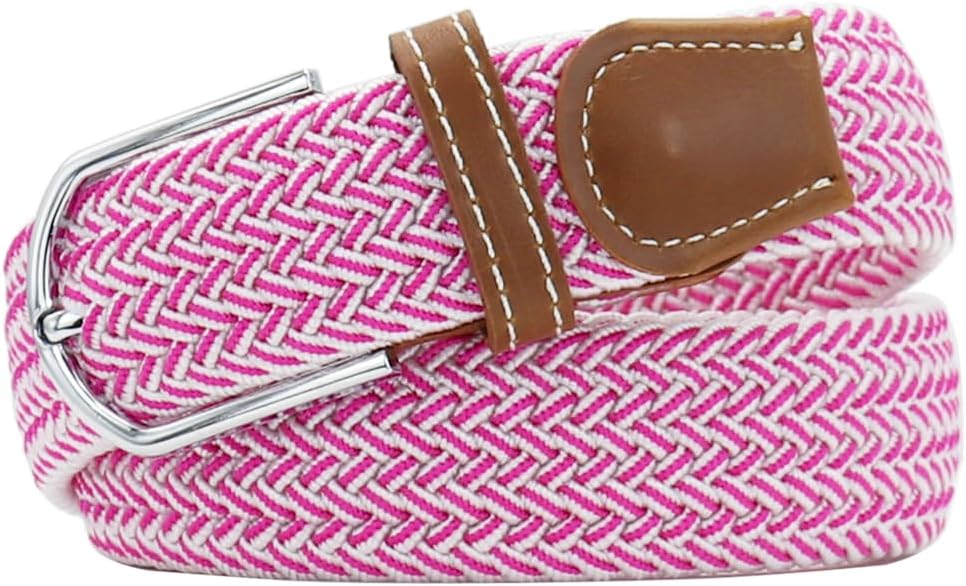 Multicolored Elastic Woven Golf Belts Casual Braided Stretch Belt for Men and Women