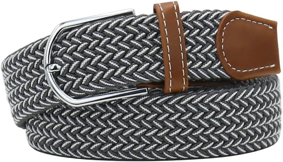 Multicolored Elastic Woven Golf Belts Casual Braided Stretch Belt for Men and Women