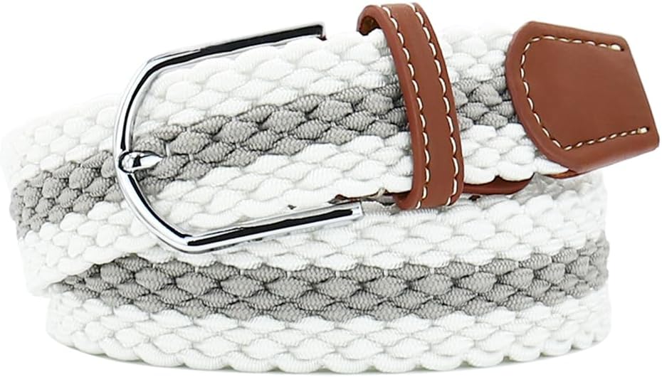 Multicolored Elastic Woven Golf Belts Casual Braided Stretch Belt for Men and Women