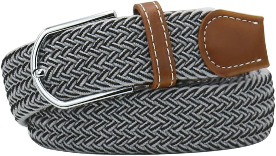 Multicolored Elastic Woven Golf Belts Casual Braided Stretch Belt for Men and Women