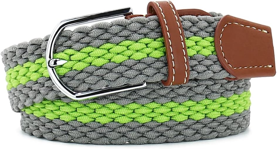 Multicolored Elastic Woven Golf Belts Casual Braided Stretch Belt for Men and Women