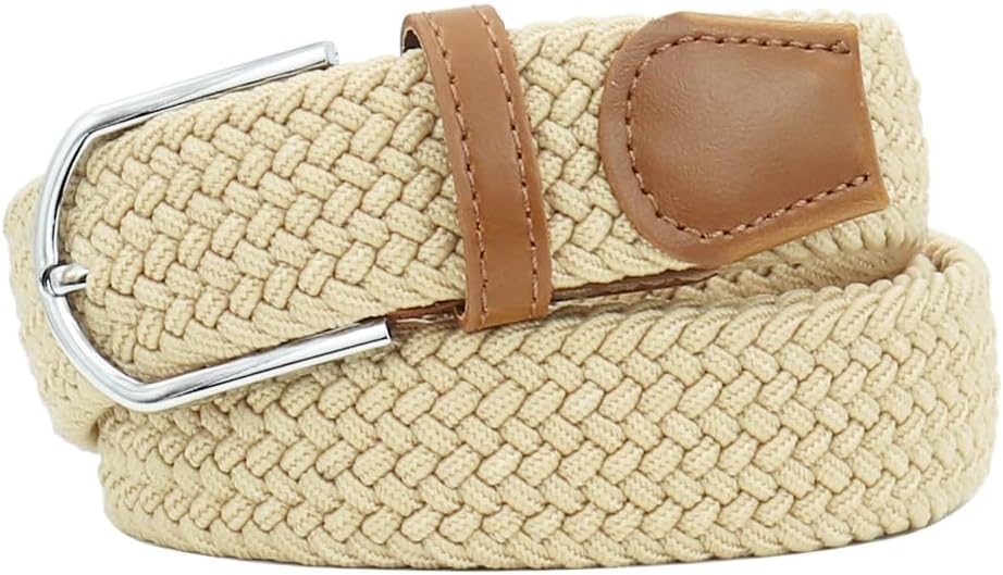 Multicolored Elastic Woven Golf Belts Casual Braided Stretch Belt for Men and Women