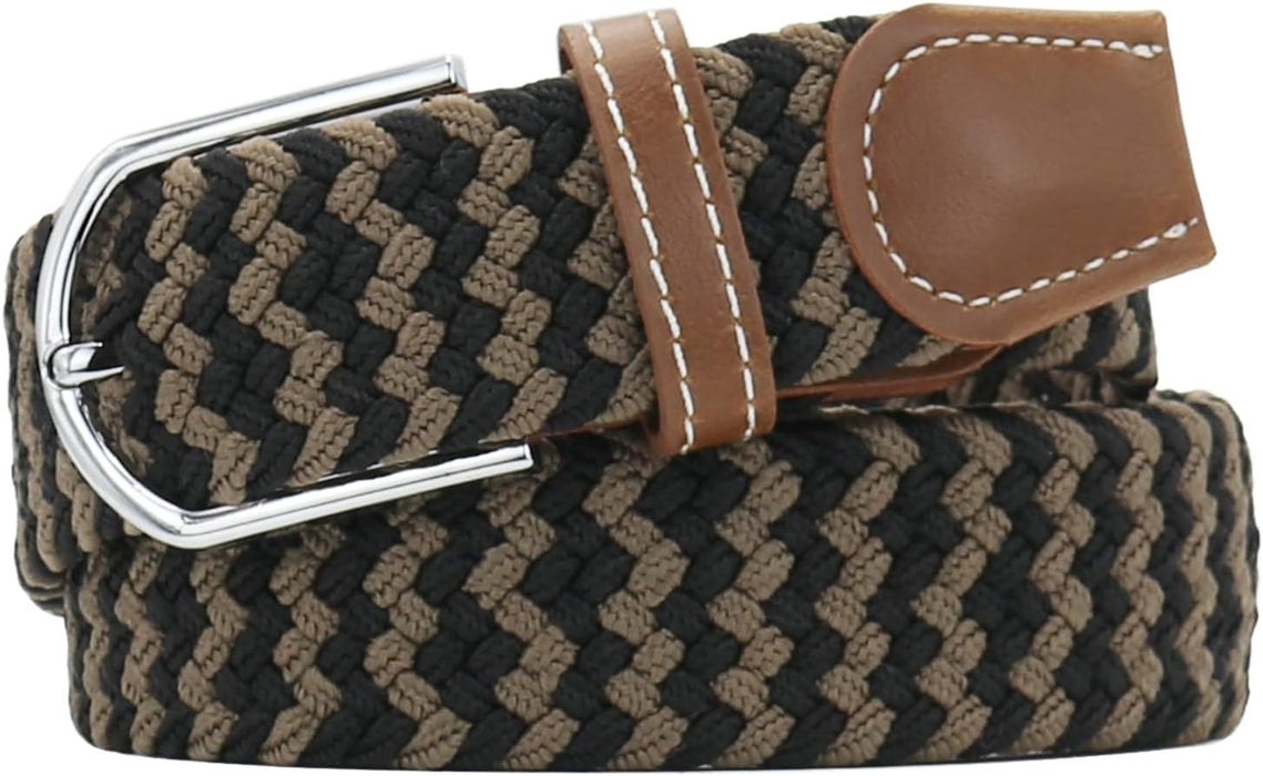 Multicolored Elastic Woven Golf Belts Casual Braided Stretch Belt for Men and Women