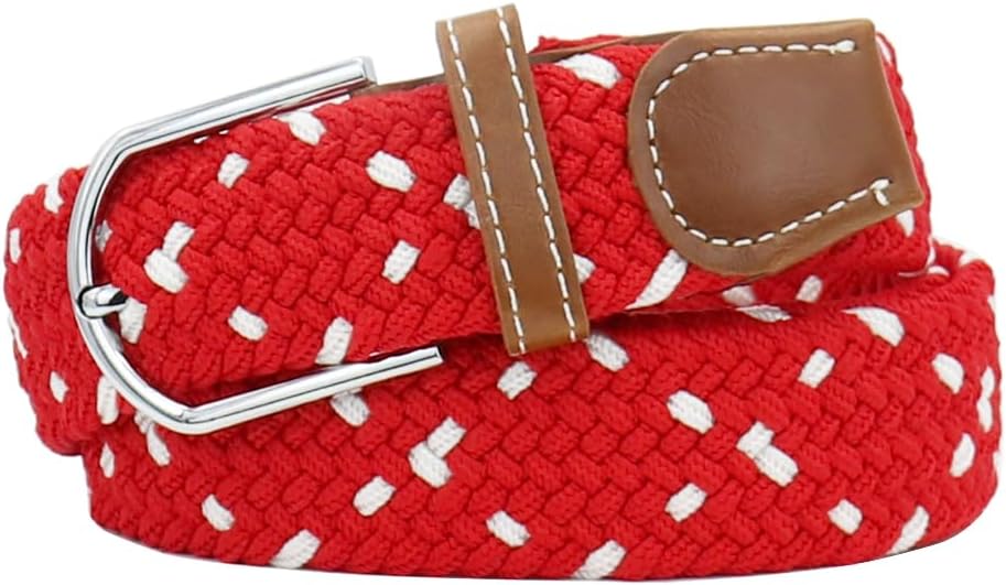 Multicolored Elastic Woven Golf Belts Casual Braided Stretch Belt for Men and Women