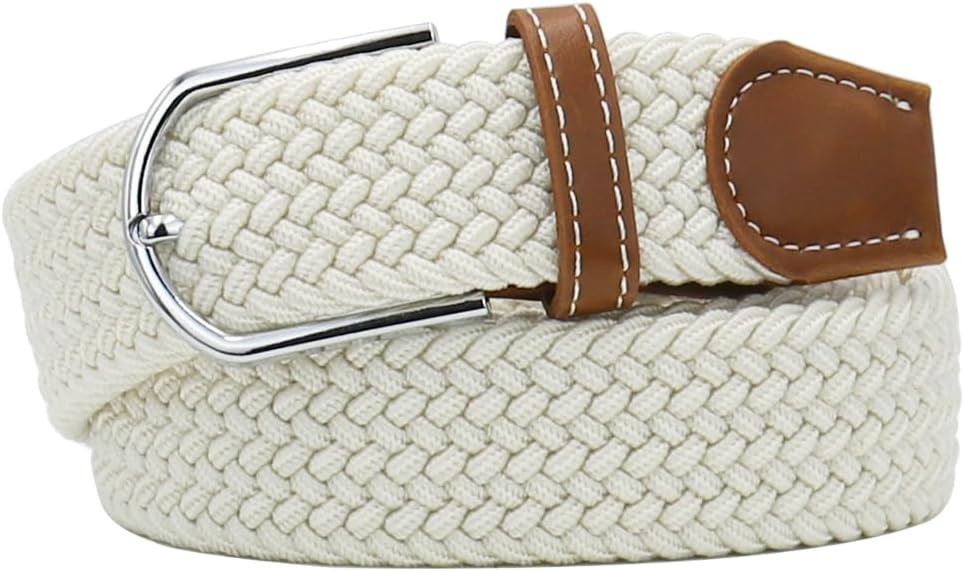 Multicolored Elastic Woven Golf Belts Casual Braided Stretch Belt for Men and Women