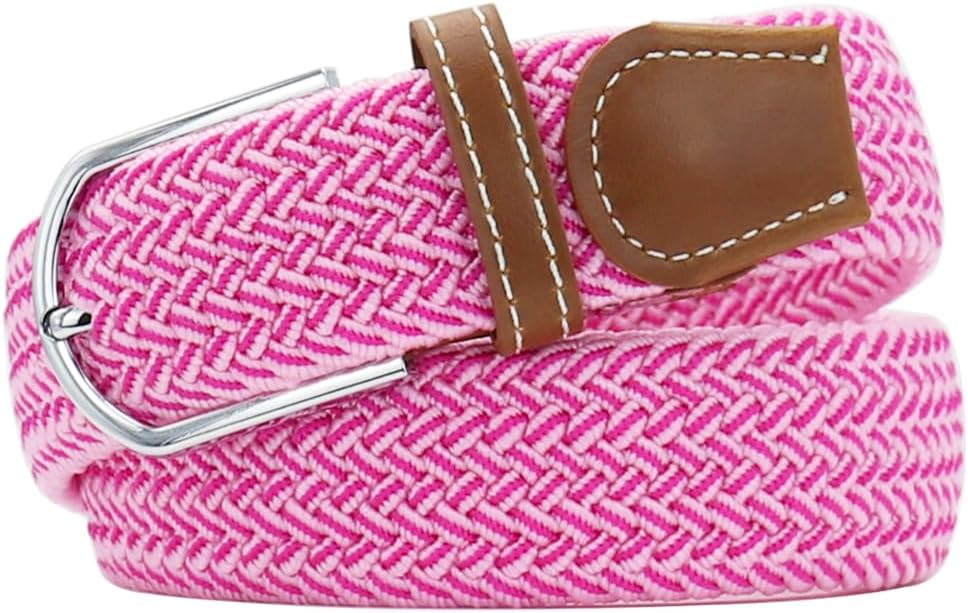 Multicolored Elastic Woven Golf Belts Casual Braided Stretch Belt for Men and Women