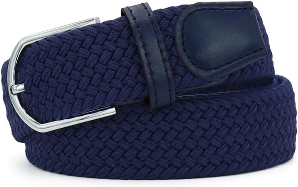 Multicolored Elastic Woven Golf Belts Casual Braided Stretch Belt for Men and Women