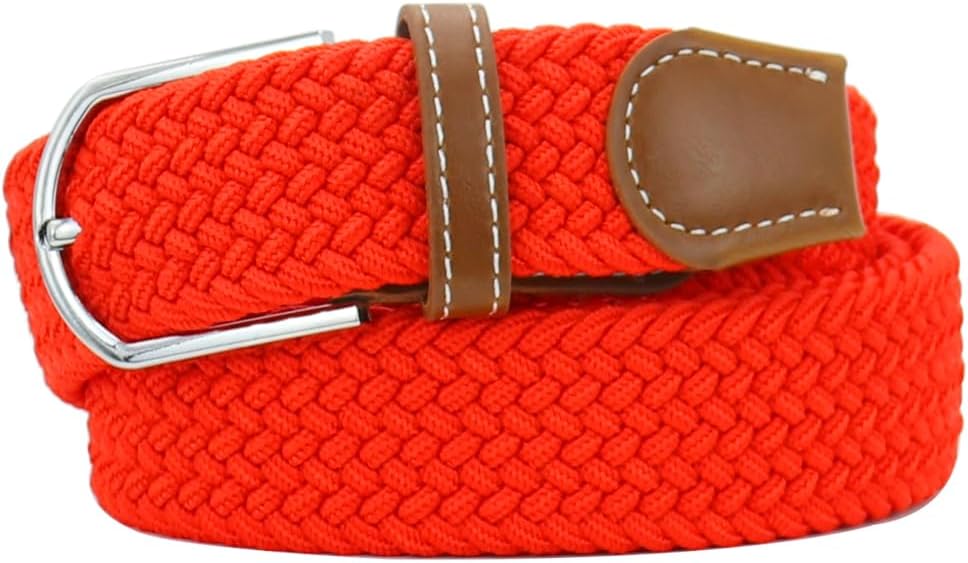 Multicolored Elastic Woven Golf Belts Casual Braided Stretch Belt for Men and Women