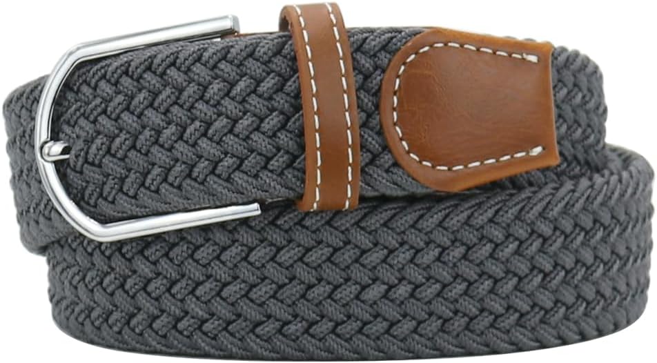 Multicolored Elastic Woven Golf Belts Casual Braided Stretch Belt for Men and Women