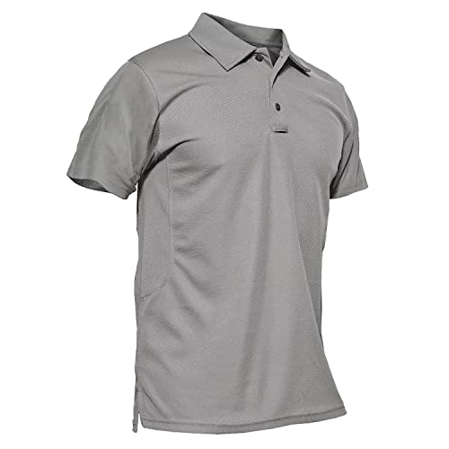 MAGCOMSEN Men's Polo Shirt Quick Dry Performance Short Sleeve Tactical Shirts Pique Jersey Golf Shirt