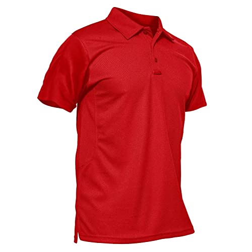 MAGCOMSEN Men's Polo Shirt Quick Dry Performance Short Sleeve Tactical Shirts Pique Jersey Golf Shirt