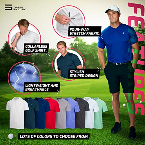 Three Sixty Six Collarless Golf Shirts for Men