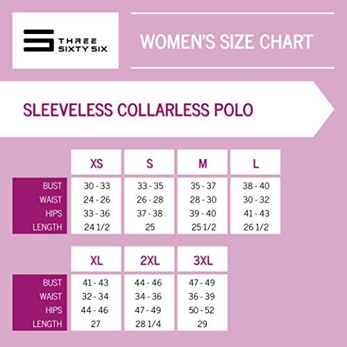 Three Sixty Six Womens Quick Dry Polo Shirt - Sleeveless and Collarless Golf Shirts w/ 4-Way Stretch Fabric and UV Protection