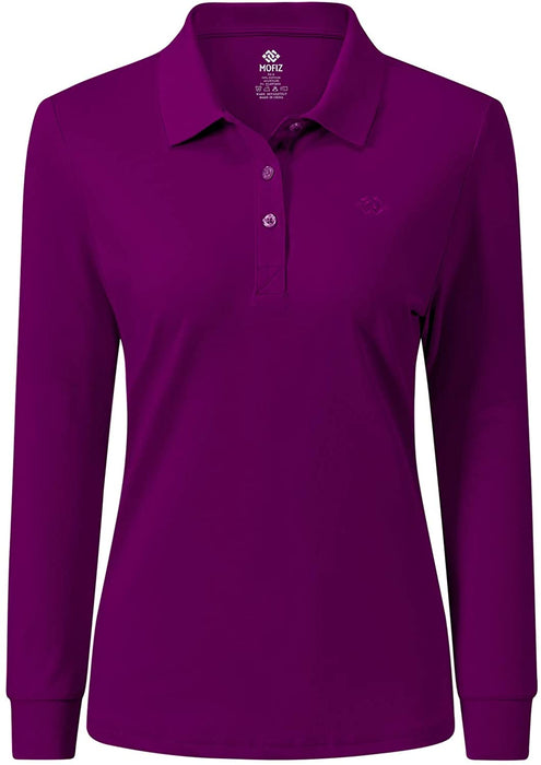 AjezMax Womens Long Sleeve Polo Shirt