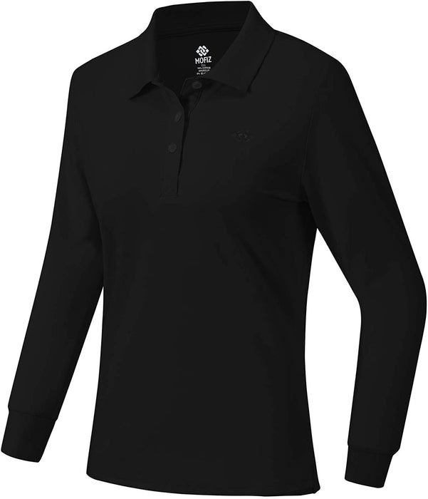 AjezMax Womens Long Sleeve Polo Shirt