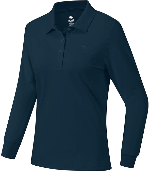 AjezMax Womens Long Sleeve Polo Shirt