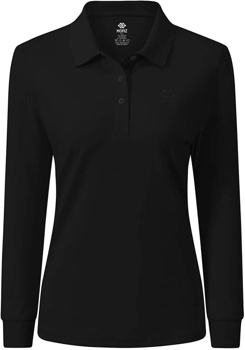 AjezMax Womens Long Sleeve Polo Shirt