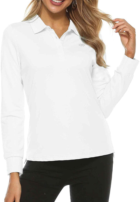 AjezMax Womens Long Sleeve Polo Shirt