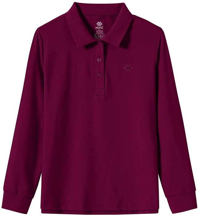 AjezMax Womens Long Sleeve Polo Shirt